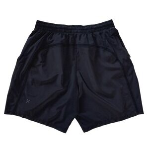 Lululemon Men's MEDIUM Pace Breaker Black Running Shorts Zipper Pocket Athletic